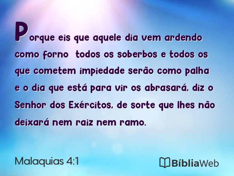Malaquias 4:1 em imagem para compartilhar