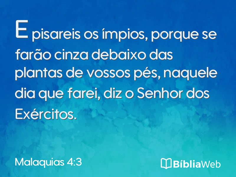 Malaquias 4:3 em imagem para compartilhar