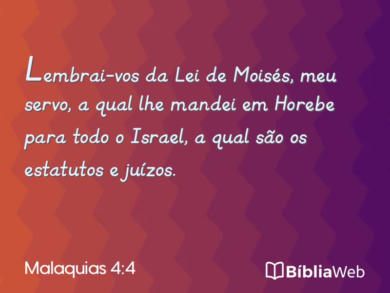 Malaquias 4:4 em imagem para compartilhar