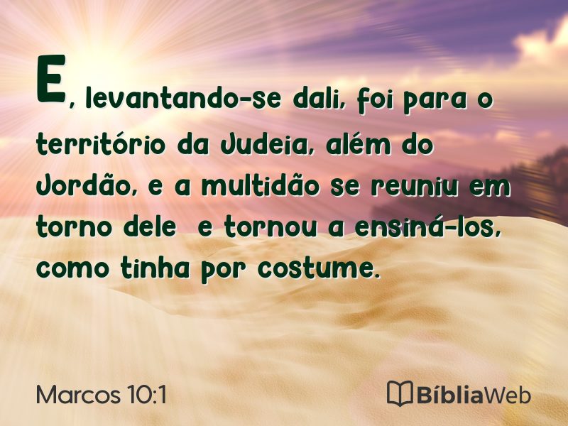 Marcos 10:1 em imagem para compartilhar
