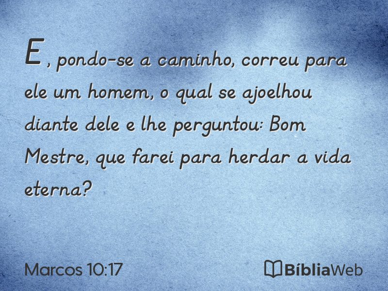 Marcos 10:17 em imagem para compartilhar