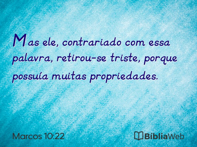 Marcos 10:22 em imagem para compartilhar