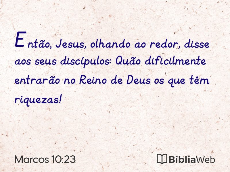 Marcos 10:23 em imagem para compartilhar