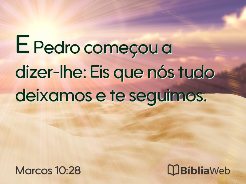Marcos 10:28 em imagem para compartilhar
