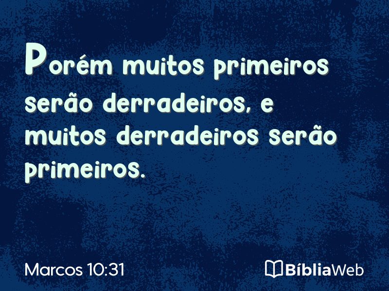 Marcos 10:31 em imagem para compartilhar