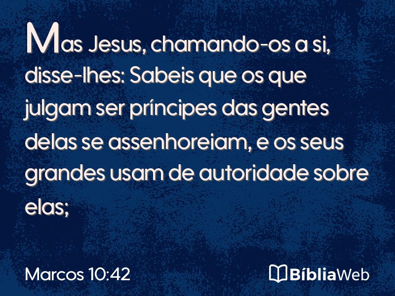 Marcos 10:42 em imagem para compartilhar
