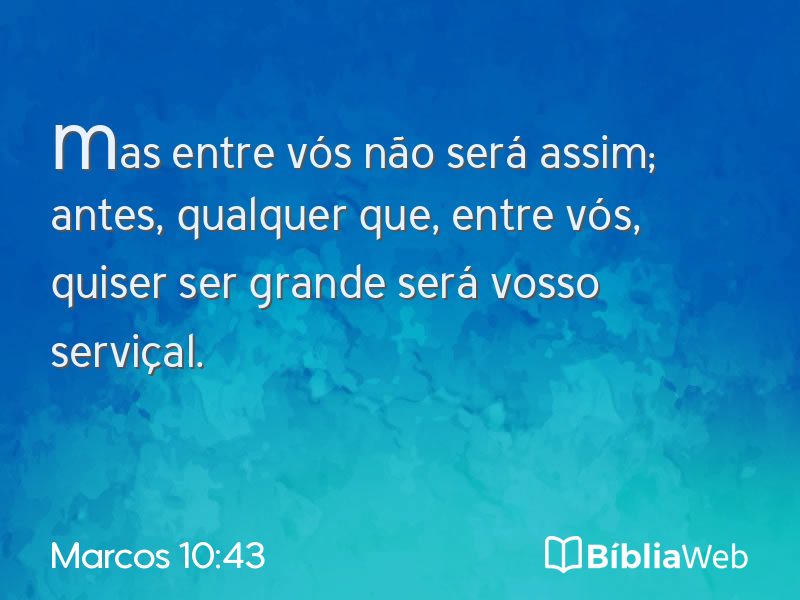 Marcos 10:43 em imagem para compartilhar
