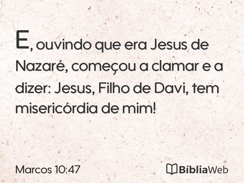 Marcos 10:47 em imagem para compartilhar