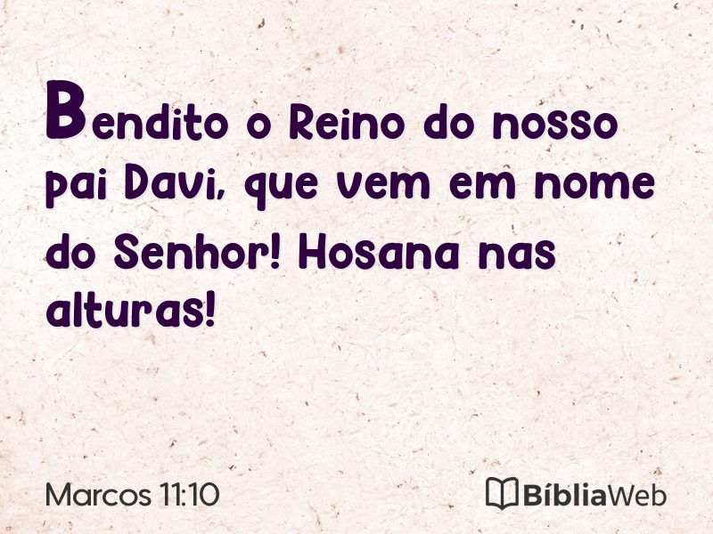 Marcos 11:10 em imagem para compartilhar