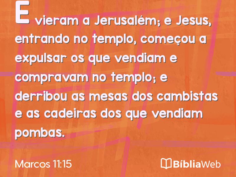 Marcos 11:15 em imagem para compartilhar