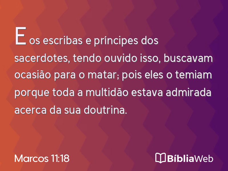 Marcos 11:18 em imagem para compartilhar