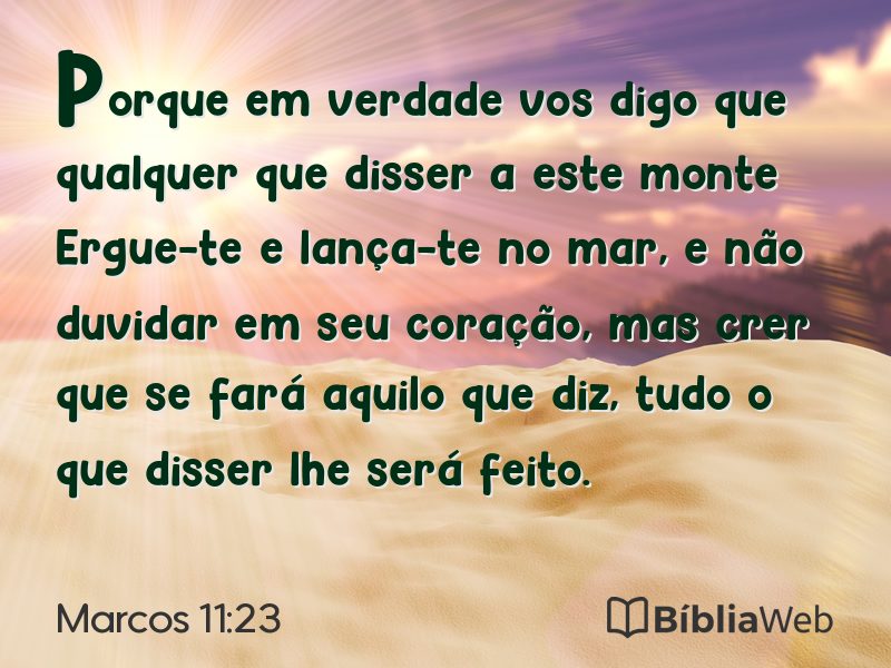 Marcos 11:23 em imagem para compartilhar