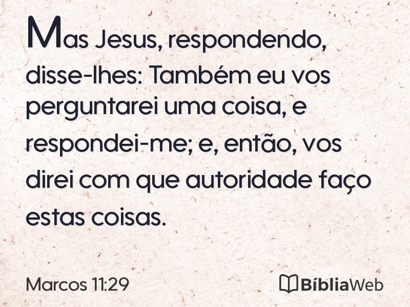 Marcos 11:29 em imagem para compartilhar