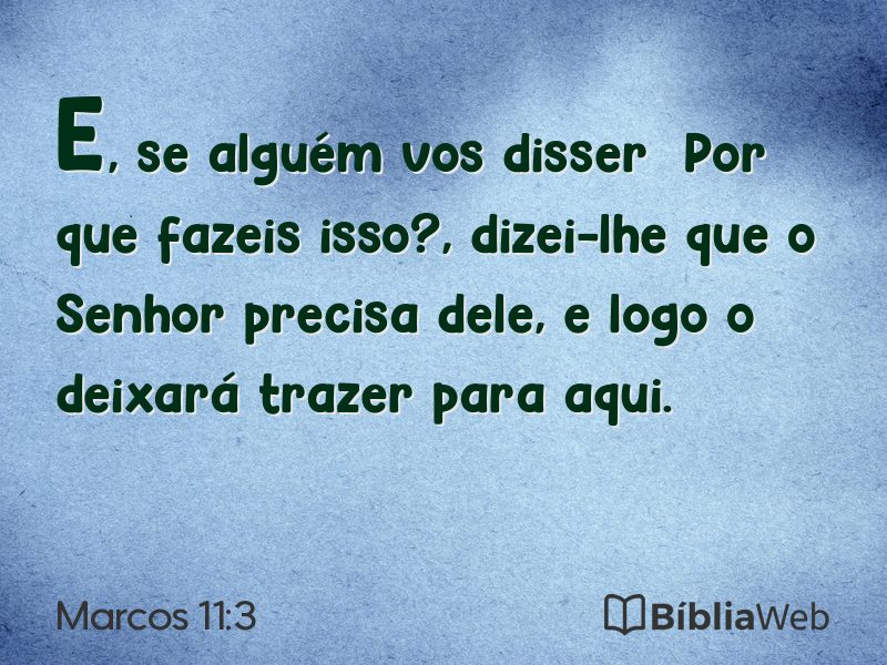 Marcos 11:3 em imagem para compartilhar