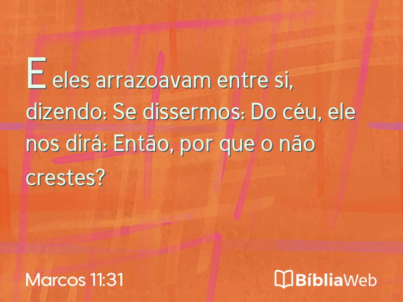 Marcos 11:31 em imagem para compartilhar