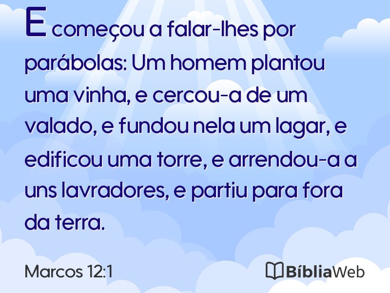 Marcos 12:1 em imagem para compartilhar