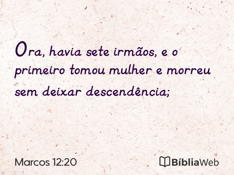 Marcos 12:20 em imagem para compartilhar