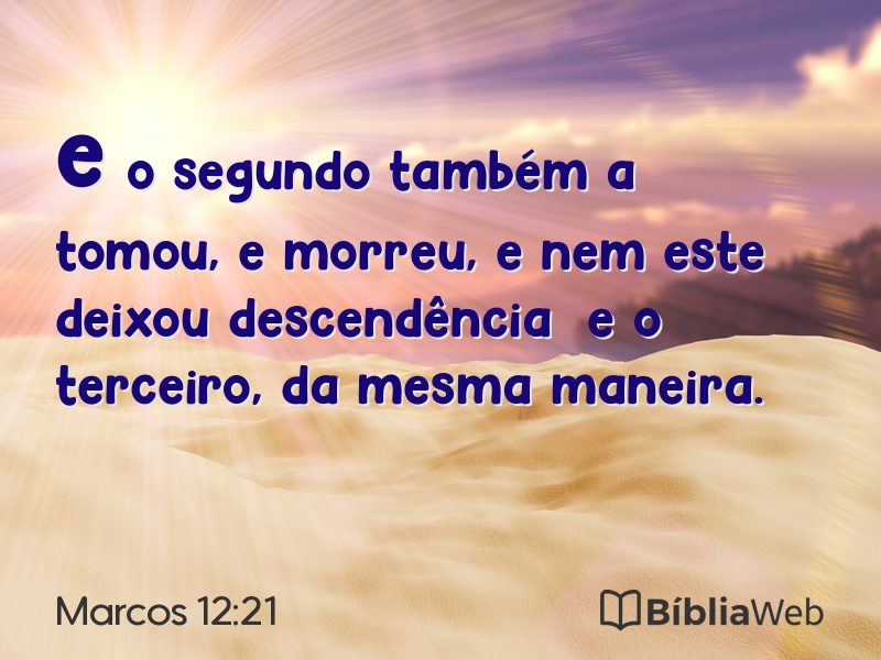 Marcos 12:21 em imagem para compartilhar