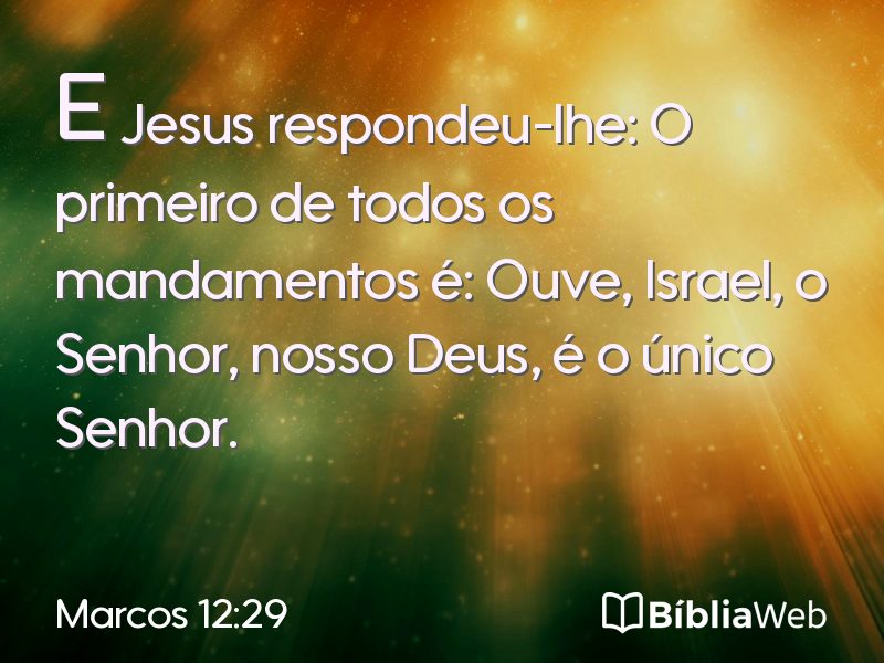 Marcos 12:29 em imagem para compartilhar