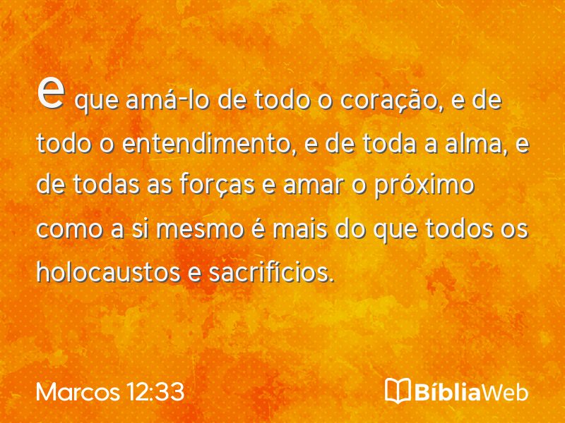 Marcos 12:33 em imagem para compartilhar