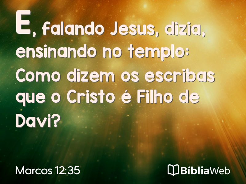 Marcos 12:35 em imagem para compartilhar