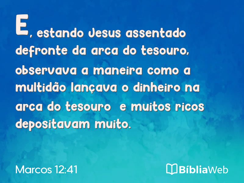 Marcos 12:41 em imagem para compartilhar