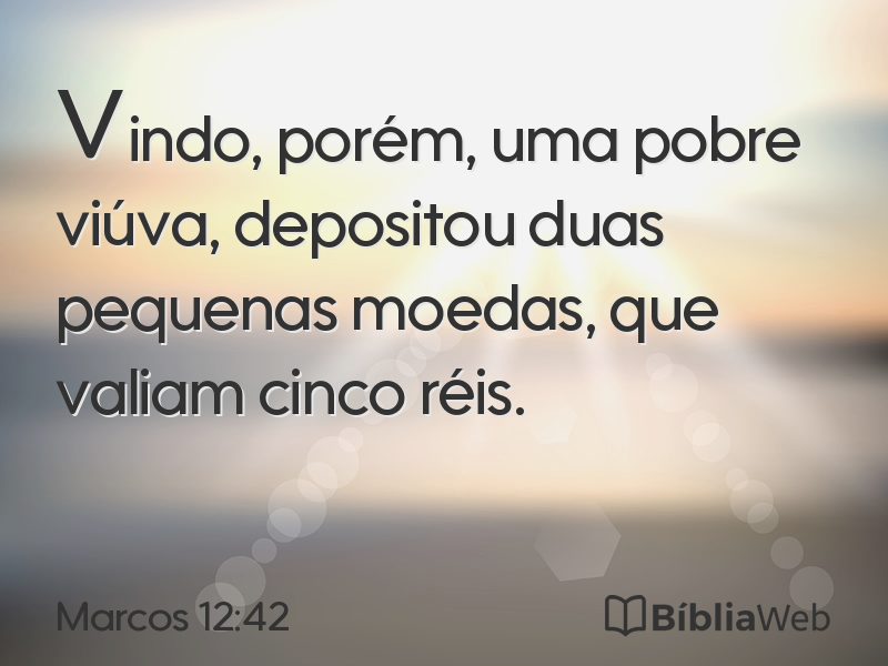 Marcos 12:42 em imagem para compartilhar