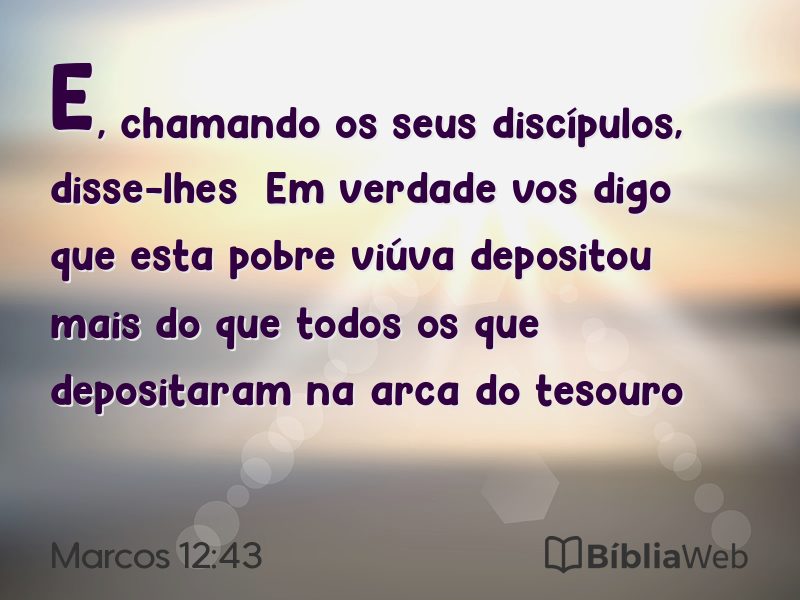 Marcos 12:43 em imagem para compartilhar