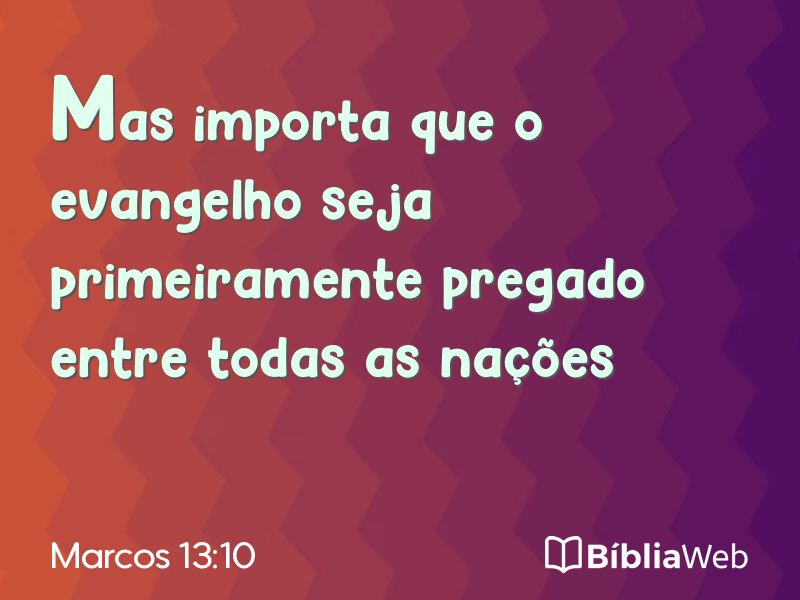 Marcos 13:10 em imagem para compartilhar