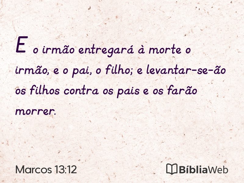 Marcos 13:12 em imagem para compartilhar