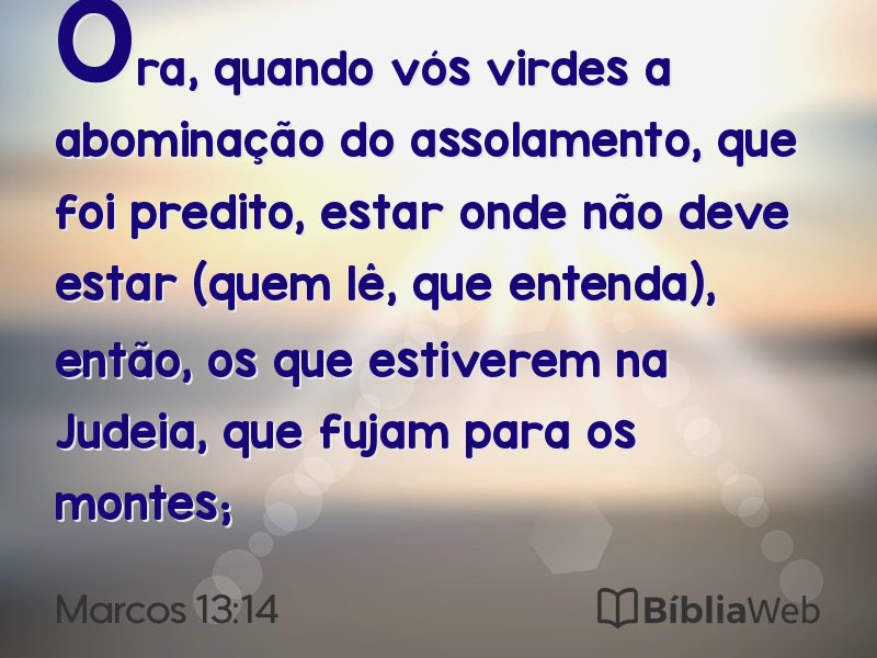Marcos 13:14 em imagem para compartilhar