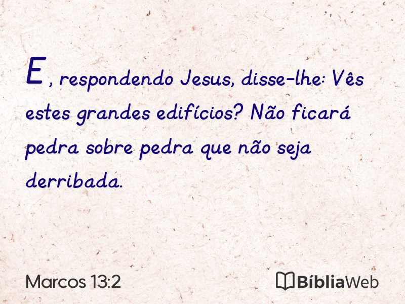 Marcos 13:2 em imagem para compartilhar