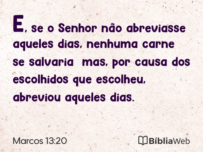 Marcos 13:20 em imagem para compartilhar