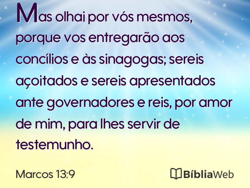 Marcos 13:9 em imagem para compartilhar