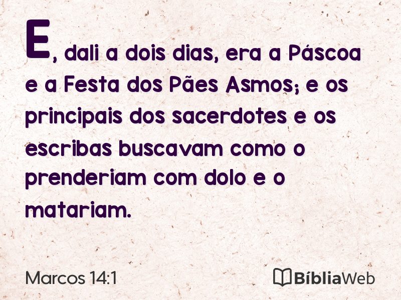Marcos 14:1 em imagem para compartilhar