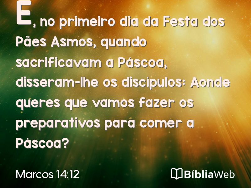 Marcos 14:12 em imagem para compartilhar