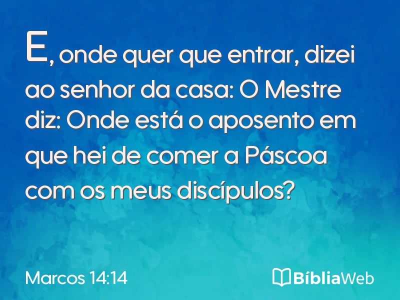 Marcos 14:14 em imagem para compartilhar
