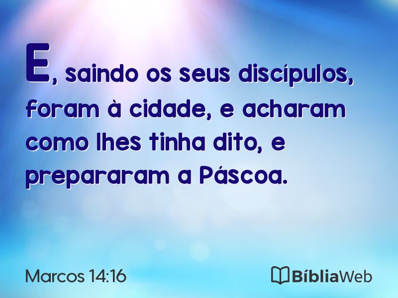 Marcos 14:16 em imagem para compartilhar