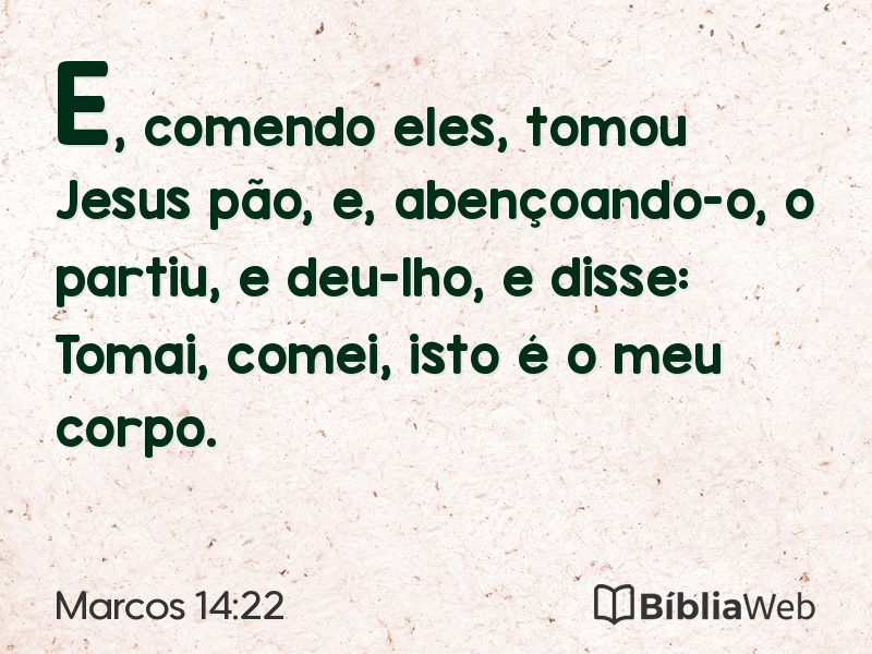 Marcos 14:22 em imagem para compartilhar