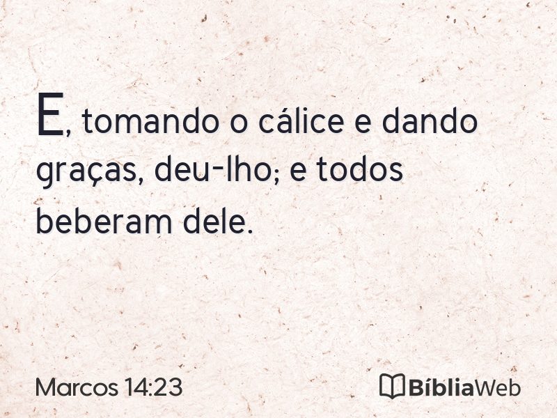 Marcos 14:23 em imagem para compartilhar