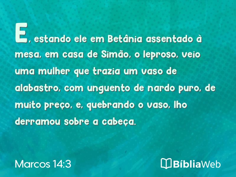 Marcos 14:3 em imagem para compartilhar