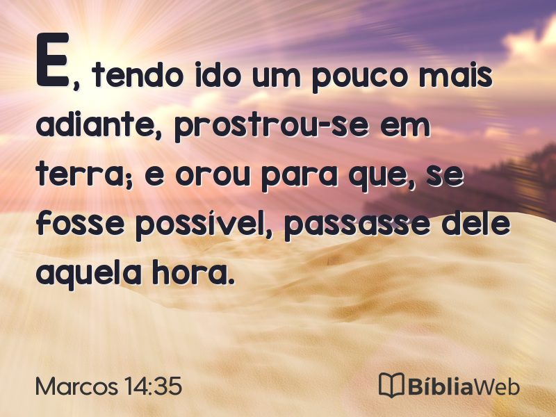 Marcos 14:35 em imagem para compartilhar