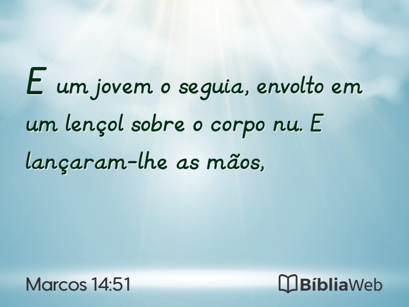 Marcos 14:51 em imagem para compartilhar