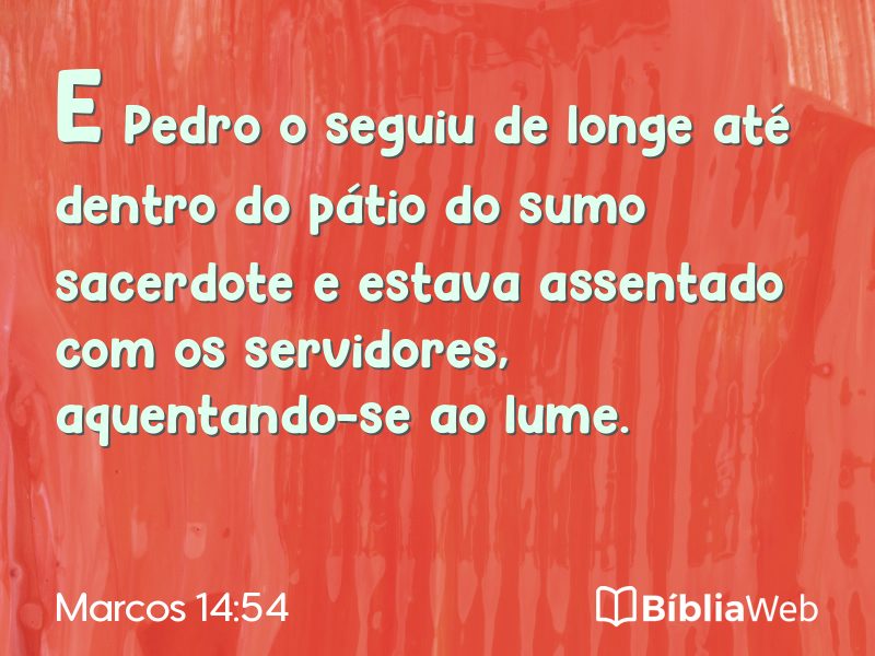 Marcos 14:54 em imagem para compartilhar