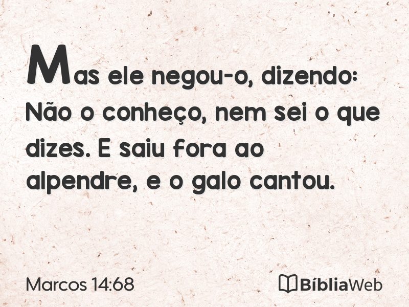 Marcos 14:68 em imagem para compartilhar