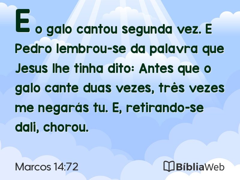 Marcos 14:72 em imagem para compartilhar