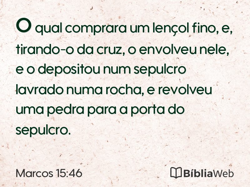 Marcos 15:46 em imagem para compartilhar