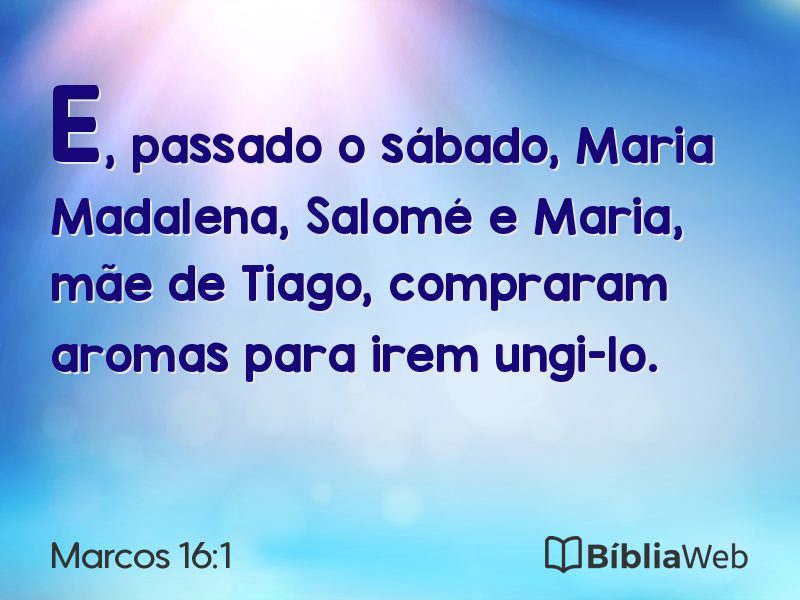 Marcos 16:1 em imagem para compartilhar