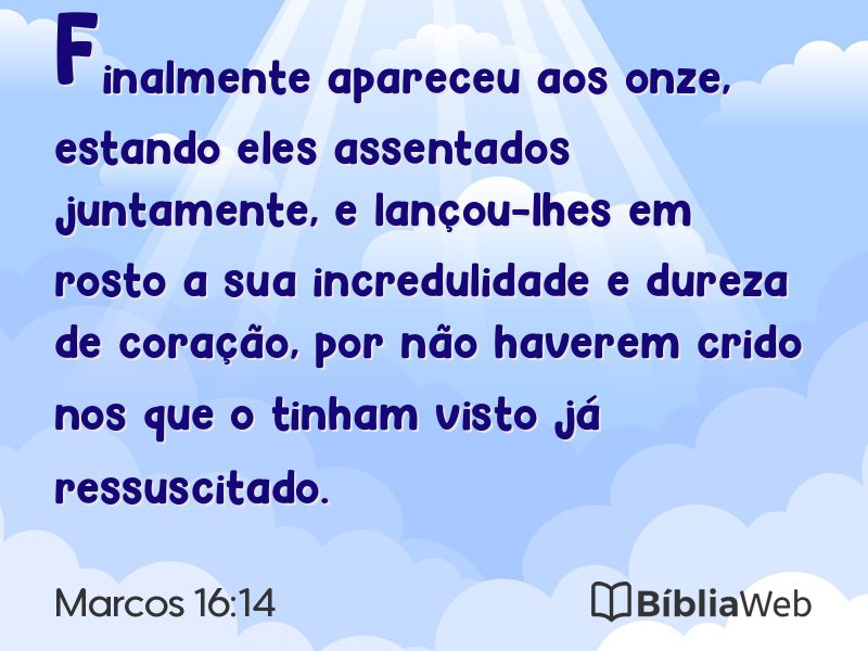 Marcos 16:14 em imagem para compartilhar