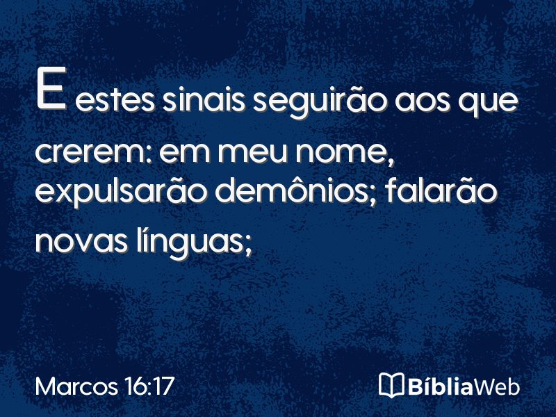 Marcos 16:17 em imagem para compartilhar